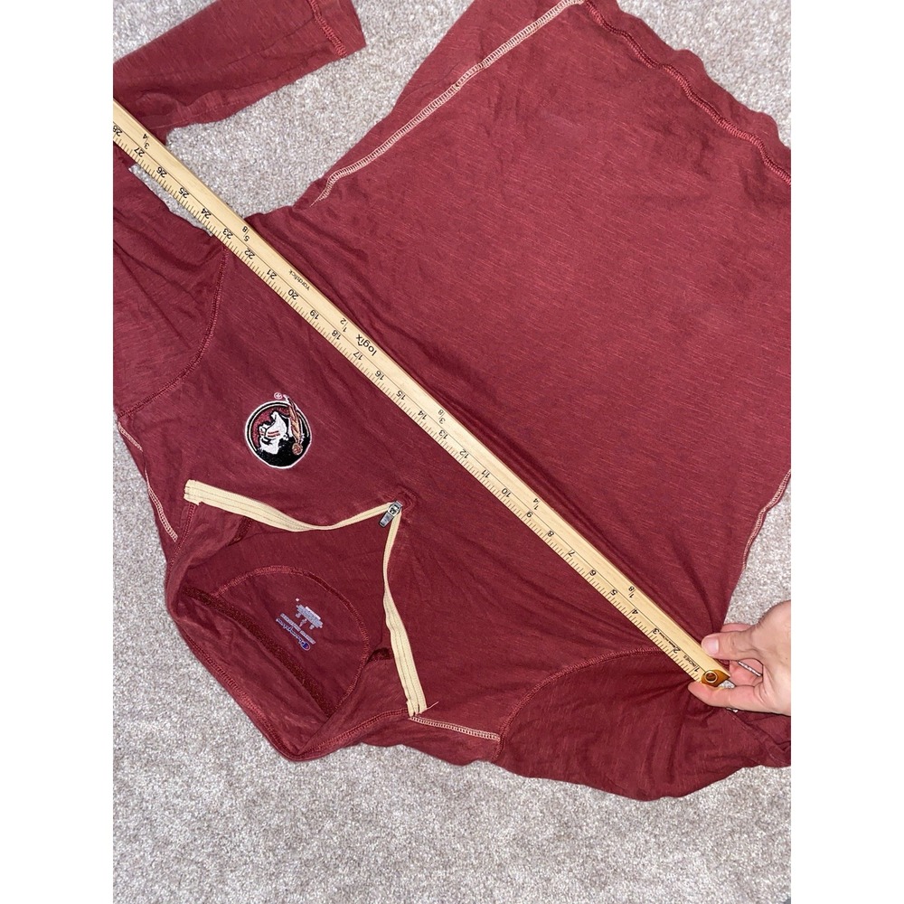 Champion Florida State Seminoles 1/4 Zip Sweater Mens L Red Football Gym Cotton - Picture 3 of 8